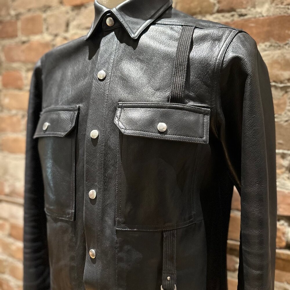 Rick Owens "Babel" S/S 2019 Leather Shirt Jacket - Picture 2 of 8